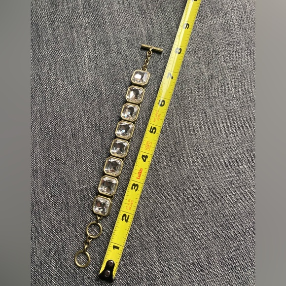 Chloe & Isabell bracelet in gold tones and clear rhinestones with toggle clasp. - Picture 6 of 9